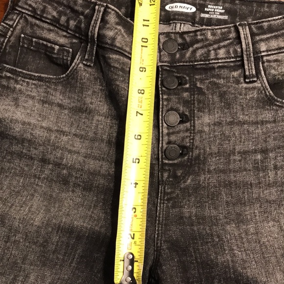Old Navy Rockstar Button Up Super Skinny High Rise Raw Hem Jeans - Picture 10 of 11